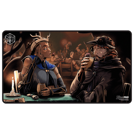 Critical Role: The Mighty Nein - Illustrated: Beauregard Lionett & Caleb Widogast Black-Stitched Playmat for Tabletop Gaming - Front | Ultra PRO