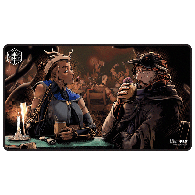 Critical Role: The Mighty Nein - Illustrated: Beauregard Lionett & Caleb Widogast Black-Stitched Playmat for Tabletop Gaming - Front | Ultra PRO