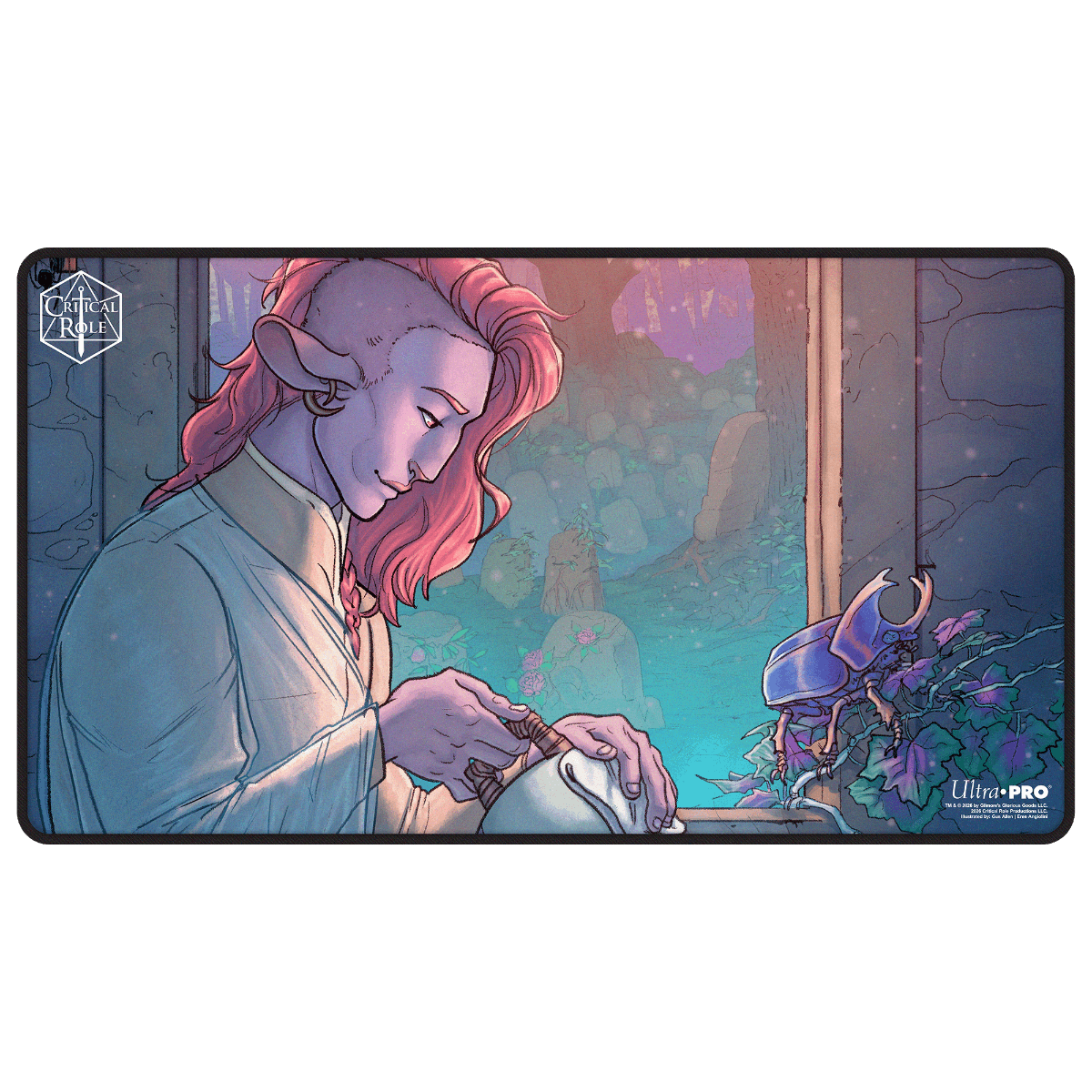 Critical Role: The Mighty Nein - Illustrated: Caduceus Clay Black-Stitched Playmat for Tabletop Gaming - Front | Ultra PRO Zoom
