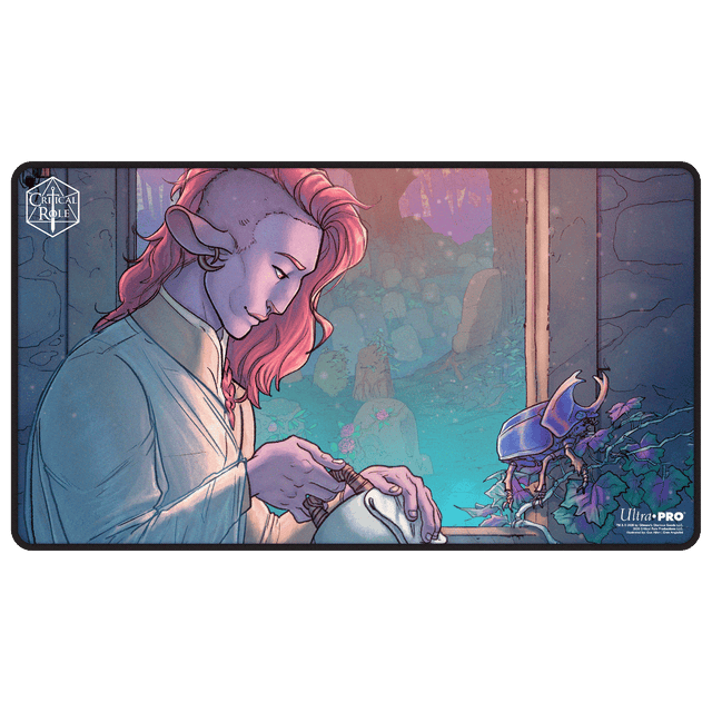 Critical Role: The Mighty Nein - Illustrated: Caduceus Clay Black-Stitched Playmat for Tabletop Gaming - Front | Ultra PRO