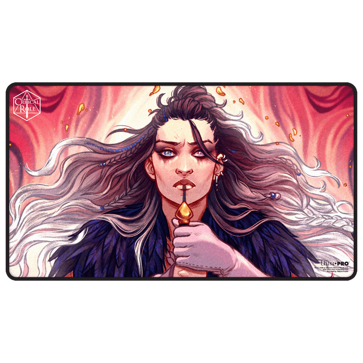Critical Role: The Mighty Nein - Illustrated: Yasha Nydoorin Black-Stitched Playmat for Tabletop Gaming - Front | Ultra PRO
