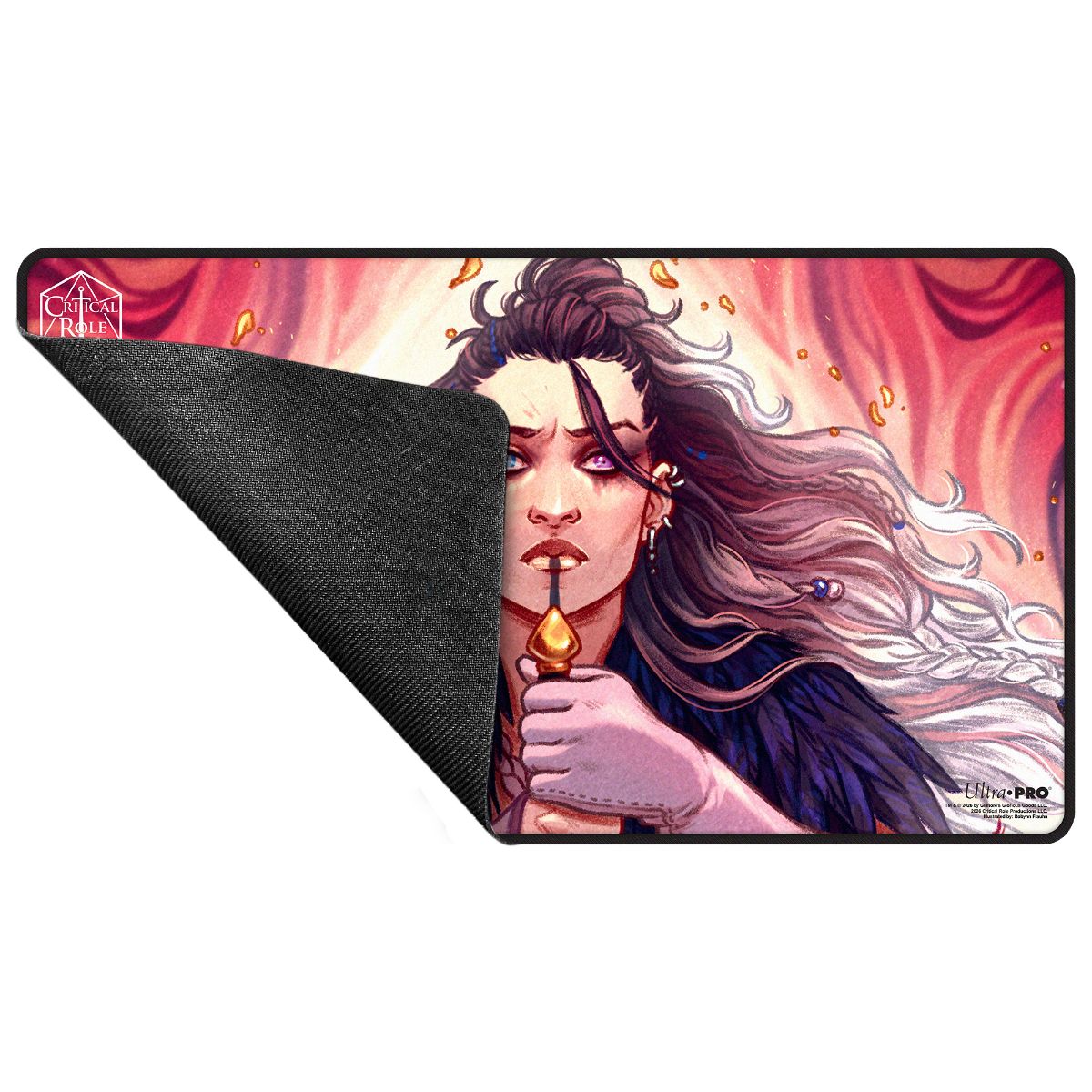 Critical Role: The Mighty Nein - Illustrated: Yasha Nydoorin Black-Stitched Playmat for Tabletop Gaming - Rubber | Ultra PRO Zoom
