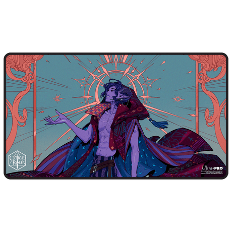 Critical Role: The Mighty Nein - Illustrated: Mollymauk Tealeaf Black-Stitched Playmat for Tabletop Gaming - Front | Ultra PRO
