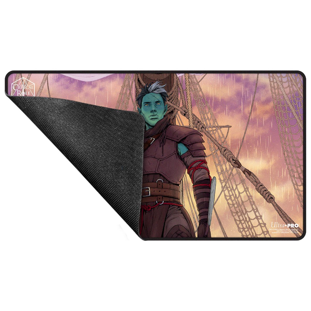 Critical Role: The Mighty Nein - Illustrated: Fjord Stone Black-Stitched Playmat for Tabletop Gaming - Rubber | Ultra PRO Zoom