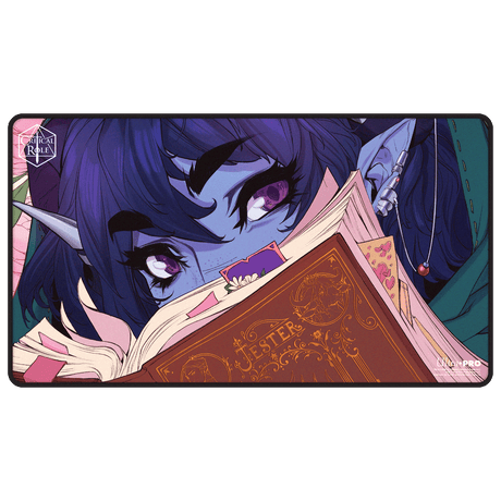 Critical Role: The Mighty Nein - Illustrated: Jester Lavorre Black-Stitched Playmat for Tabletop Gaming - Front | Ultra PRO
