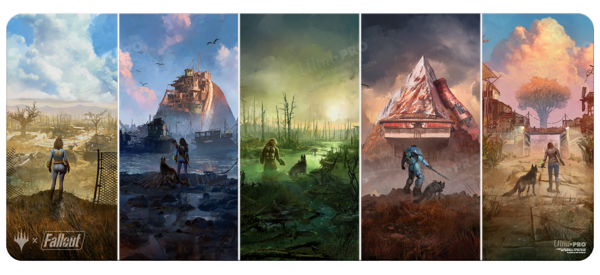 Fallout® Wasteland Basic Lands Medley 6ft Table Playmat for Magic Fallout® Wasteland Basic Lands Medley 6ft Table Playmat for Magic