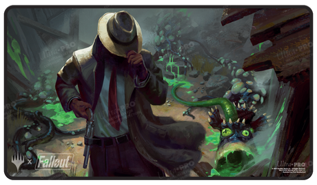 Fallout® Mysterious Stranger Black Stitched Standard Gaming Playmat for Magic: The Gathering | Ultra PRO International