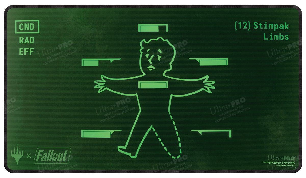 Fallout Inventory Management Black Stitched Standard Gaming Playmat for ...