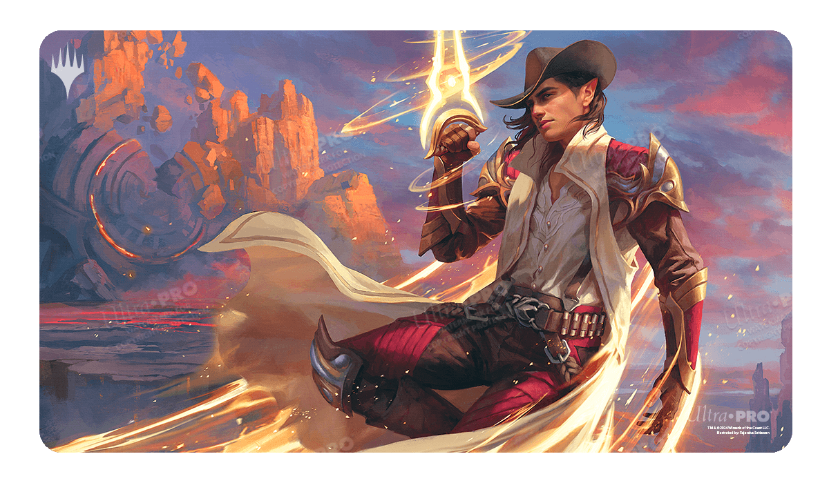 Outlaws of Thunder Junction  Kellan, the Kid Key Art Standard Gaming Playmat for Magic: The Gathering | Ultra PRO International