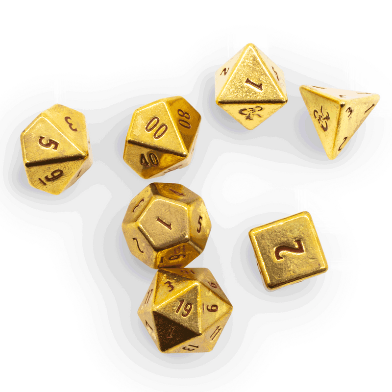 50th Anniversary Heavy Metal 7 RPG Dice Set for Dungeons & Dragons