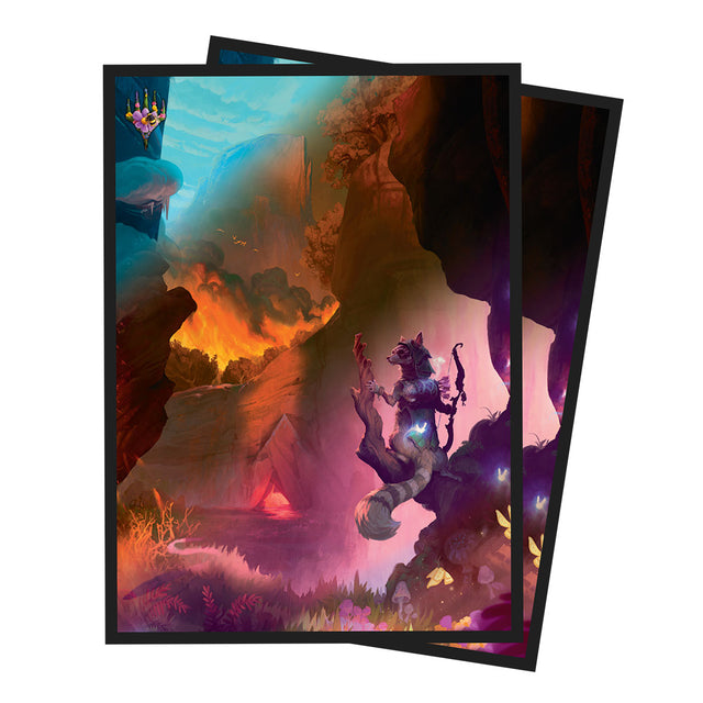 Bloomburrow Season Lands: Mountain Summer Deck Protector Sleeves (100ct) for Magic: The Gathering | Ultra PRO International Front