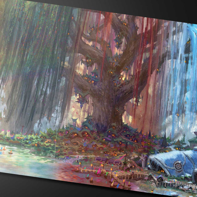 Bloomburrow Season Lands: Three Tree City (Four Seasons) AR Enhanced Standard Gaming Playmat Multi for Magic: The Gathering Close Up | Ultra PRO International