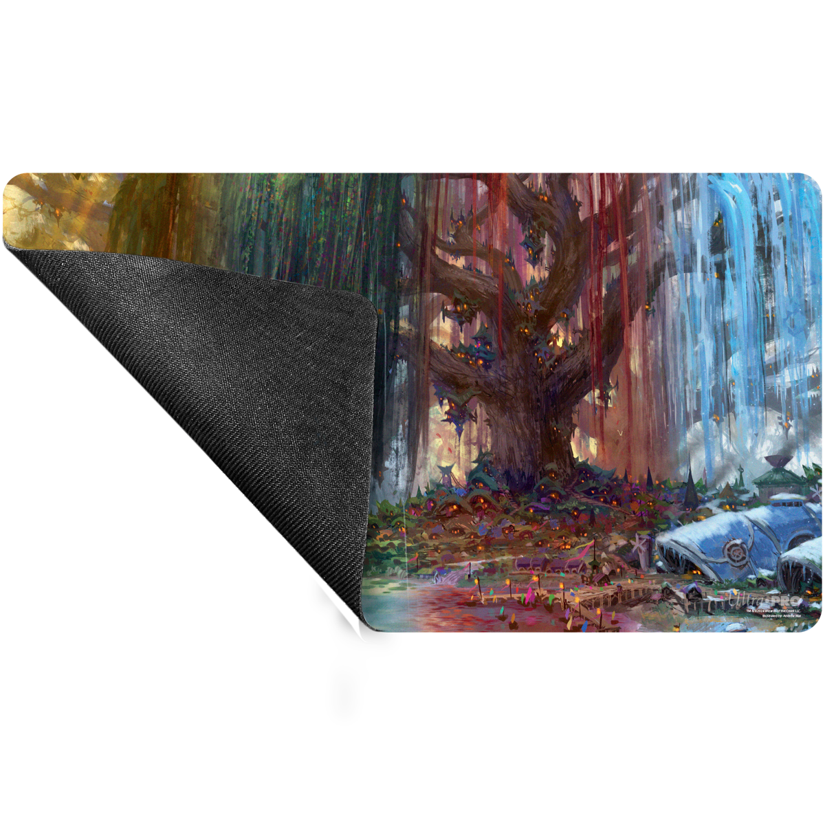 Bloomburrow Season Lands: Three Tree City (Four Seasons) AR Enhanced Standard Gaming Playmat Multi for Magic: The Gathering Back | Ultra PRO International 