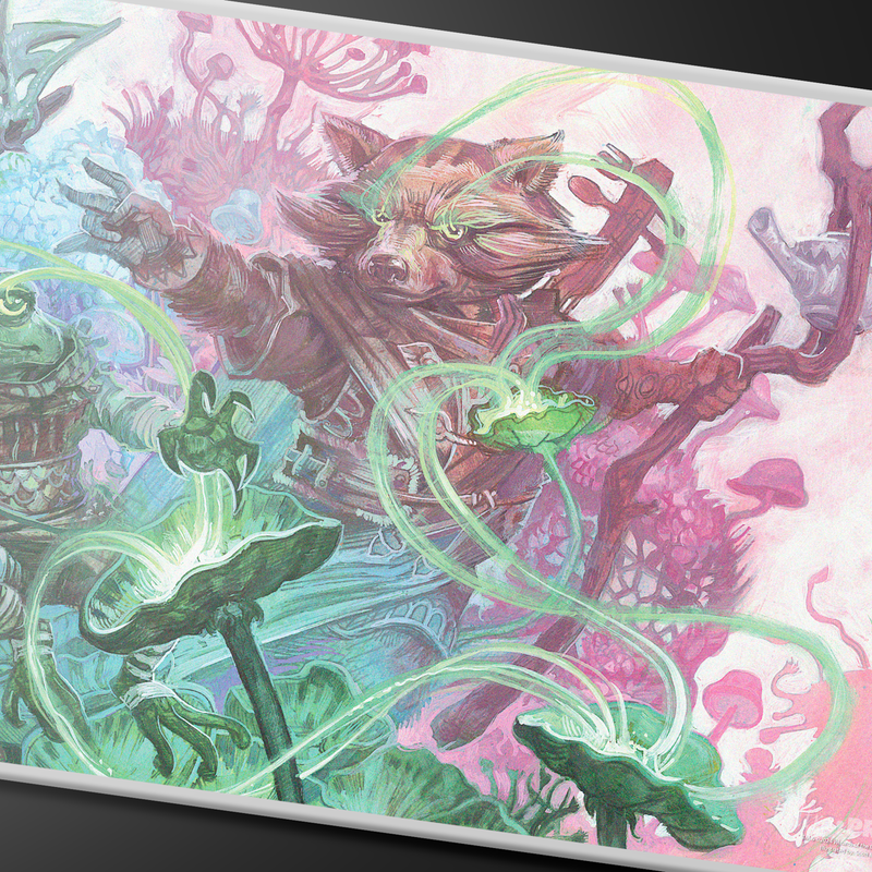 Bloomburrow Sylvan Tutor Stitched Edge Standard Gaming Playmat for Magic: The Gathering Close up | Ultra PRO International 