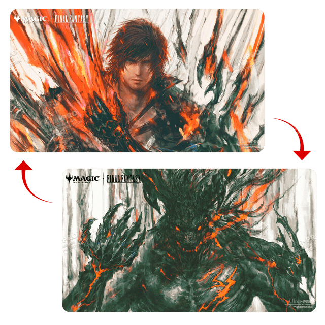 Magic: The Gathering®—FINAL FANTASY™ Clive, Ifrit’s Dominant / Ifrit, Warden of Inferno Double-Sided Playmat Both Sides