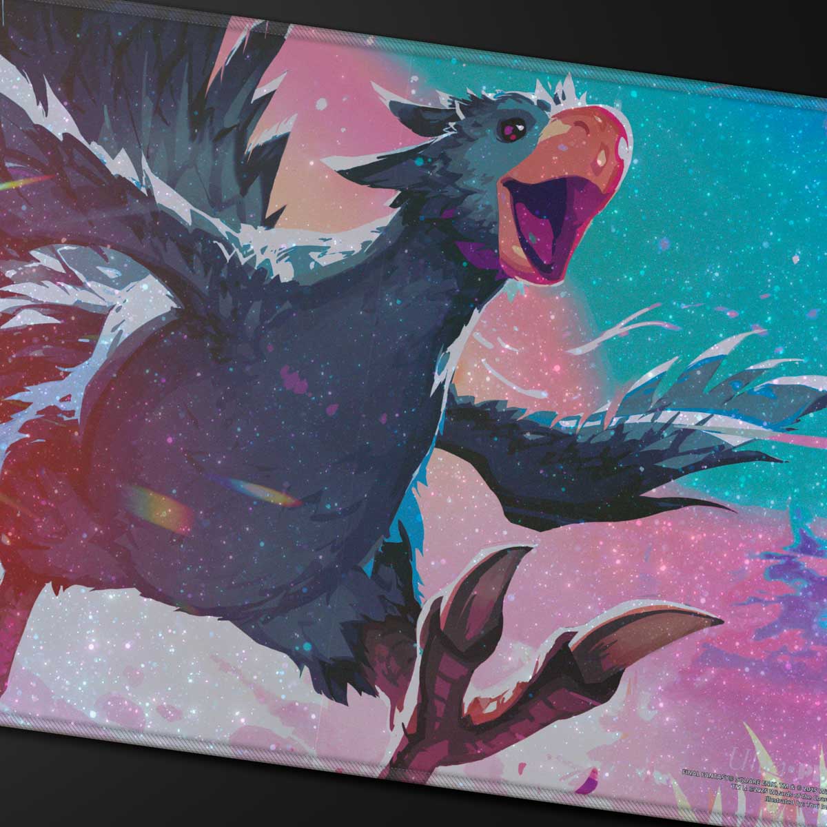Magic: The Gathering®—FINAL FANTASY™ Traveling Chocobo (Black) Holofoil Playmat Art | Ultra PRO International