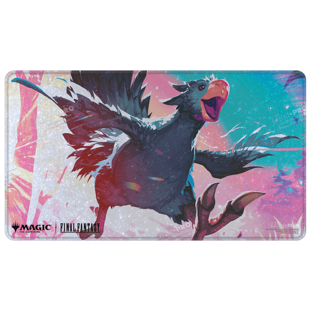 Magic: The Gathering®—FINAL FANTASY™ Traveling Chocobo (Black) Holofoil Playmat Front