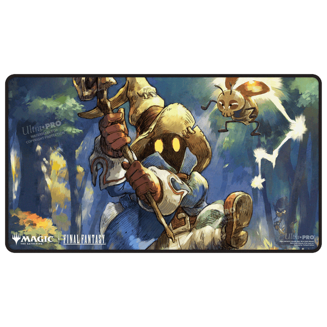 Magic: The Gathering®—FINAL FANTASY™ Vivi Ornitier Black Stitched Playmat Front