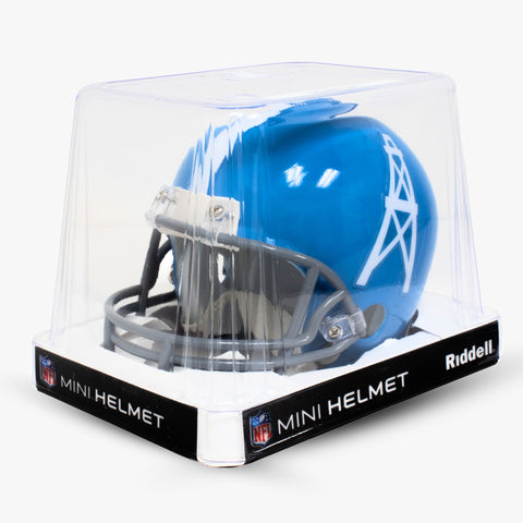 Earl Campbell Autographed Houston Oilers Mini Replica Football Helmet + Display