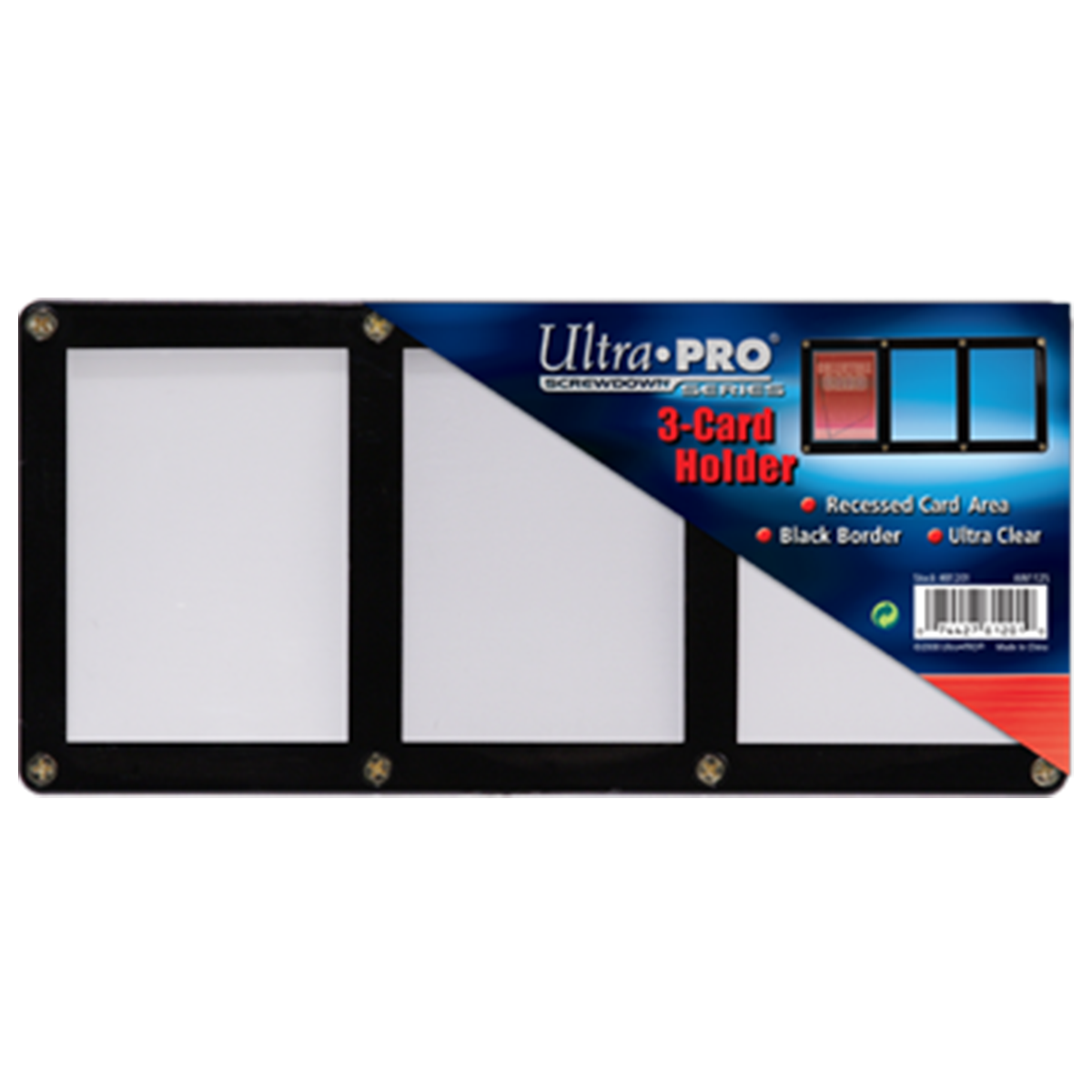 3-Card Black Frame Screwdown Holder | Ultra PRO International