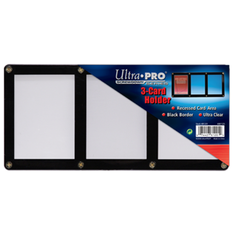 3-Card Black Frame Screwdown Holder | Ultra PRO International