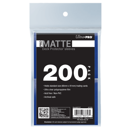 PRO-Matte Standard Deck Protector Sleeves Bundle (200ct) | Ultra PRO International
