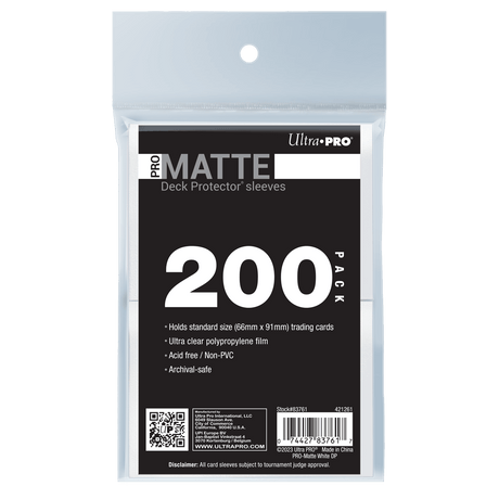 PRO-Matte Standard Deck Protector Sleeves Bundle (200ct) | Ultra PRO International