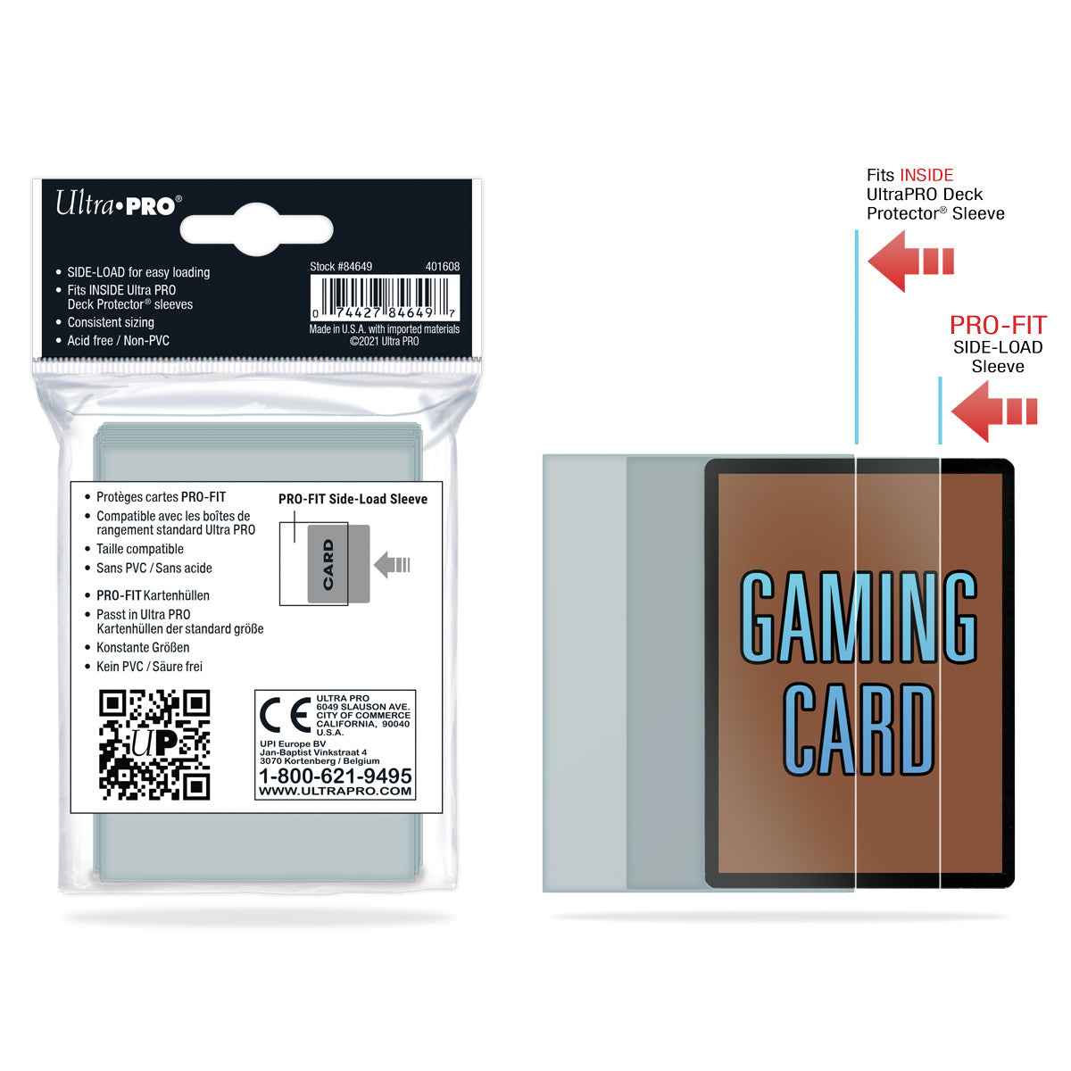 ultra pro pro fit card sleeves Standard PRO-Fit Side-Load Color:Indigo Made from ultraclear YUGI vs KAIBA Structure Toni Infante