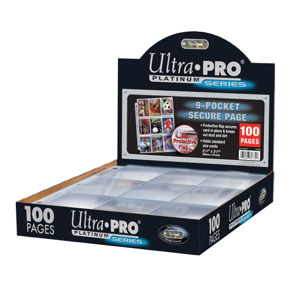 Premium Series 9-Pocket Secure Pages (100ct) for Standard Size