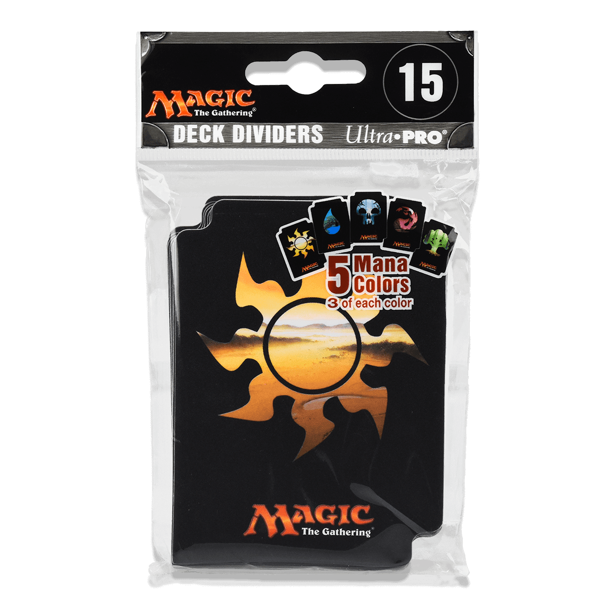 Mana 5 Card Deck Dividers Pack (15ct) for Magic: The Gathering | Ultra PRO International