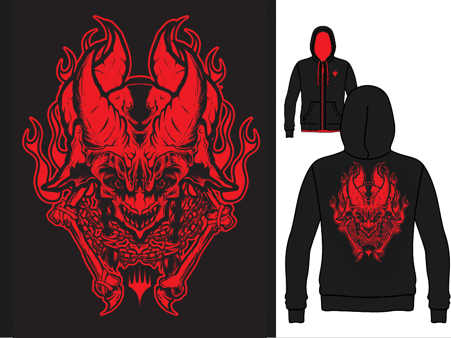 Two-Tone Black/Red Custom Magic: The Gathering Hoodie