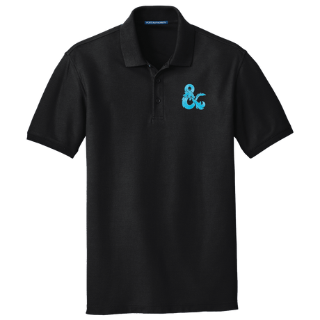Dungeons & Dragons Embroidered Polo Shirt - Black with Blue D&D Logo | Ultra PRO International