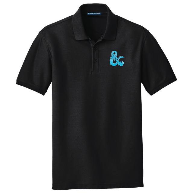 Dungeons & Dragons Embroidered Polo Shirt - Black with Blue D&D Logo | Ultra PRO International