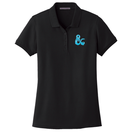 Dungeons & Dragons Embroidered Polo Shirt - Black with Blue D&D Logo | Ultra PRO International