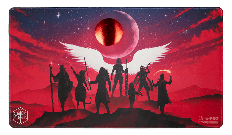 Critical Role Stitched Edge Playmat with Spot Foil with Mighty Nein Silhouette Art by Max Beech | Ultra PRO International