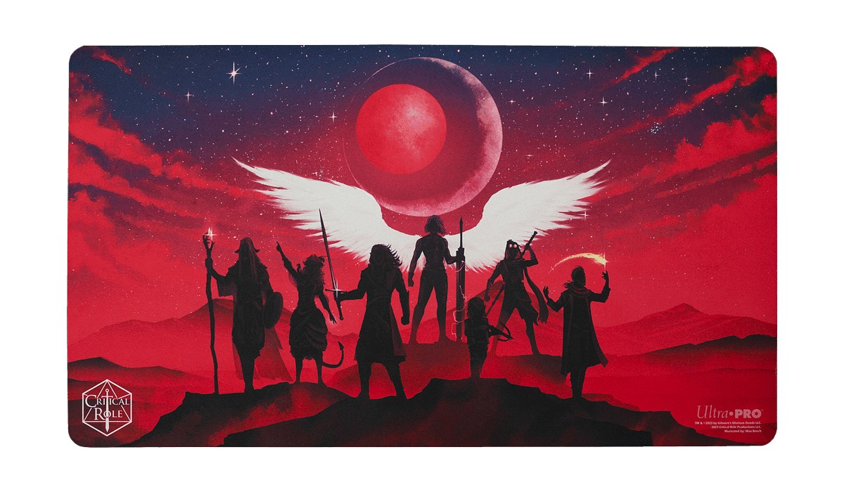 Critical Role Standard Edge Playmat with Mighty Nein Silhouette Art by Max Beech | Ultra PRO International