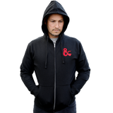 D&D Zip-Up Hoodie - Black with Red Logo | Ultra PRO International