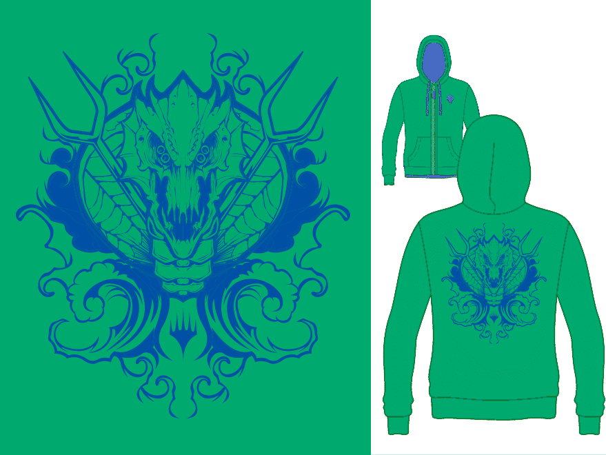 Two-Tone Green/Blue Custom Magic: The Gathering Hoodie