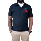 Dungeons & Dragons Embroidered Polo Shirt - Black with Red D&D Logo | Ultra PRO International