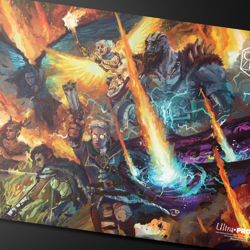 Critical Role PoD Stitched Edge Playmat - Heroes of Tal'Dorei Art