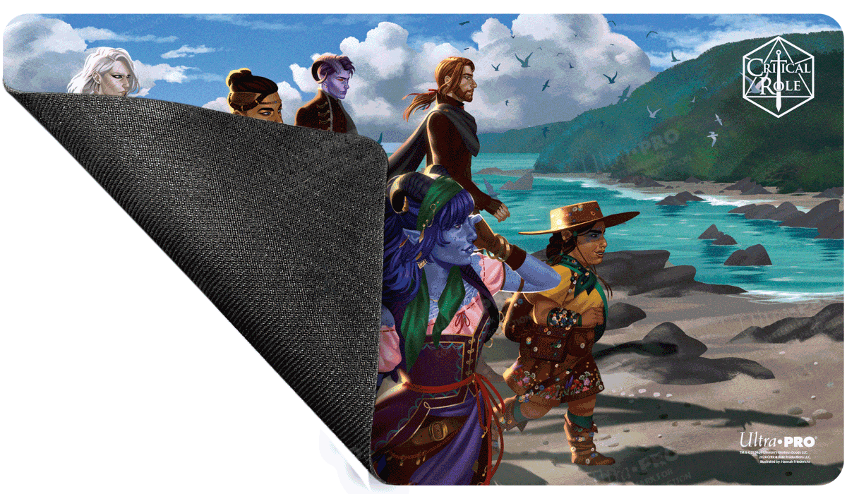 Critical Role PoD Stitched Edge Playmat - The Mighty Nein Reunited Back | Ultra PRO International