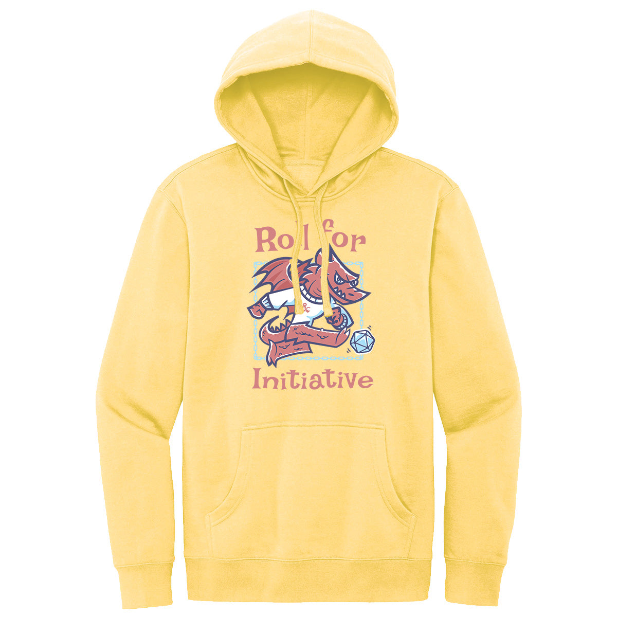 Roll for Initiative Dragon Printed Pullover Hoodie in Light Yellow for Dungeons & Dragons | Ultra PRO International