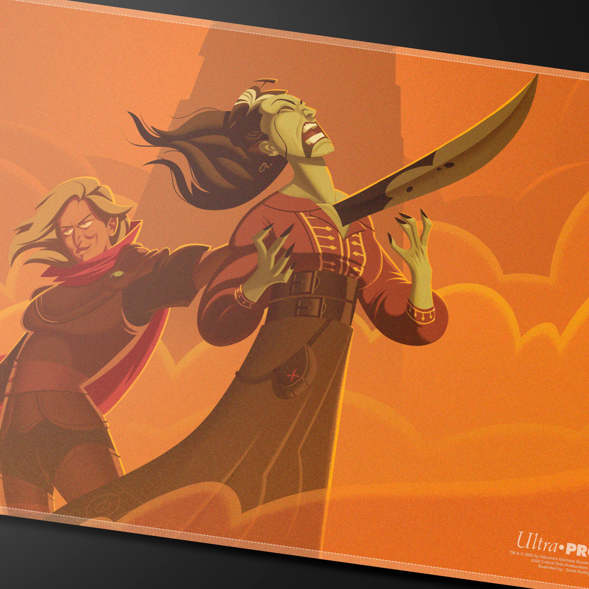 Critical Role Baddies - “Is She Your Favorite” Stitched Playmat for Tabletop Gaming Closeup | Ultra PRO International