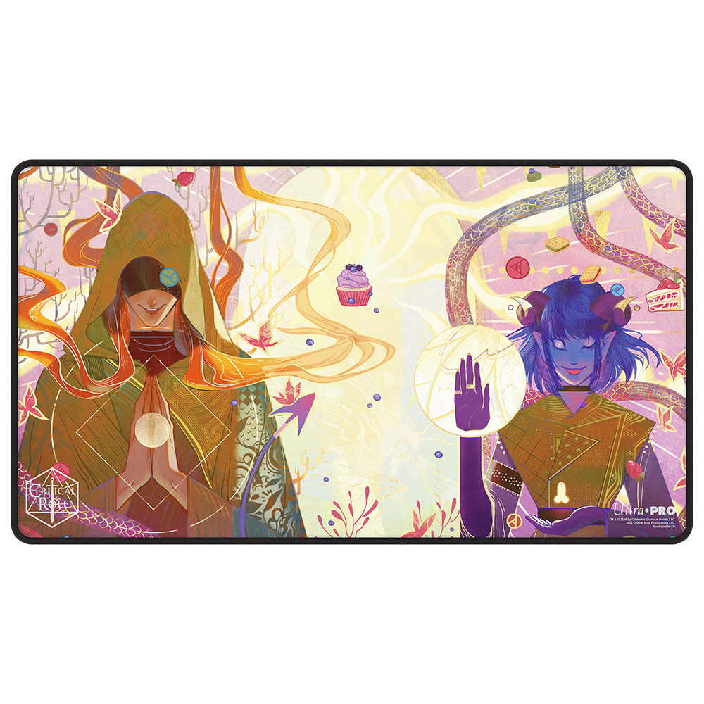 Critical Role Radiants: The Mighty Nein Jester Lavorre Black-Stitched Playmat for Tabletop Gaming - Front | Ultra PRO