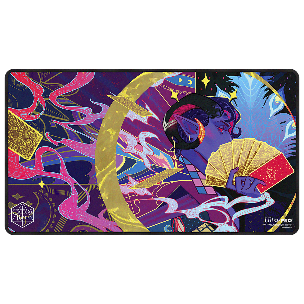 Critical Role Radiants: The Mighty Nein Mollymauk Tealeaf Black-Stitched Playmat for Tabletop Gaming - Front | Ultra PRO
