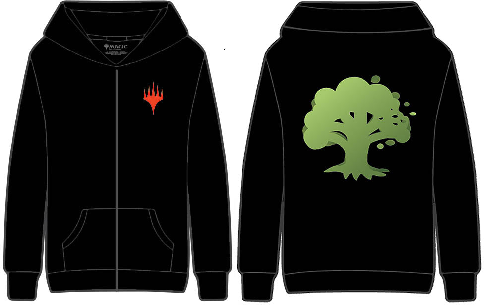 Green Stylized Mana Symbol Light Weight Hoodie for Magic: The Gathering
