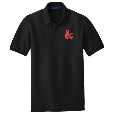 Dungeons & Dragons Embroidered Polo Shirt - Black with Red D&D Logo | Ultra PRO International