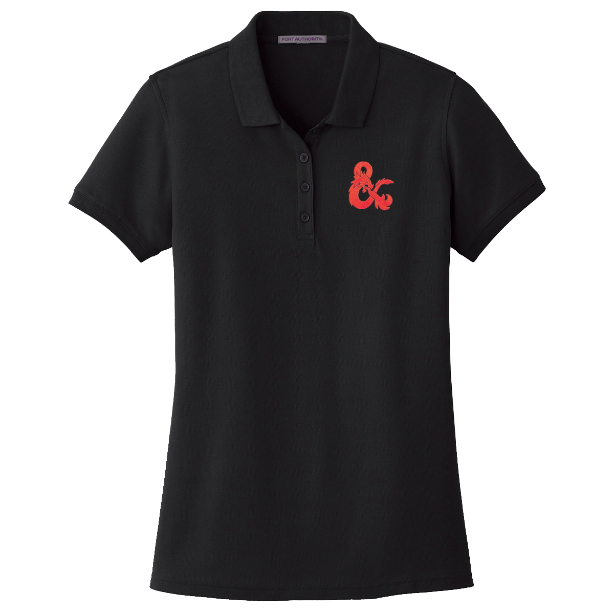 Dungeons & Dragons Embroidered Polo Shirt - Black with Red D&D Logo | Ultra PRO International