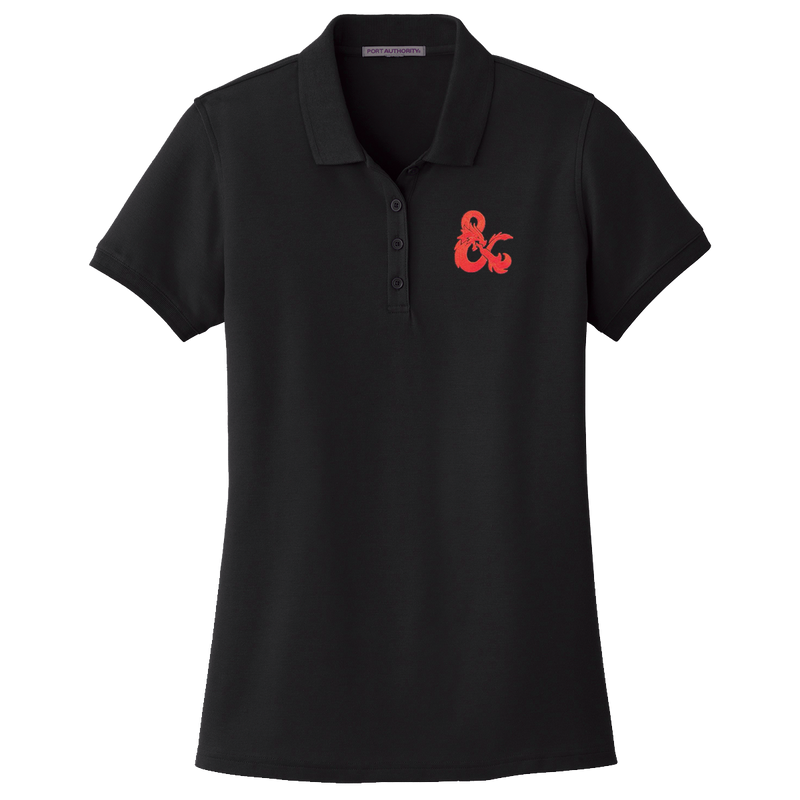 Dungeons & Dragons Embroidered Polo Shirt - Black with Red D&D Logo | Ultra PRO International