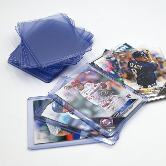 3 Pack Magnetic Card Holders for Trading Cards Protector 35 pt Baseball Card  Protector Acrylic Hard Cards Sleeves Case for Baseball Football Sports Game  Card Storage and Display (Transparent Blue)